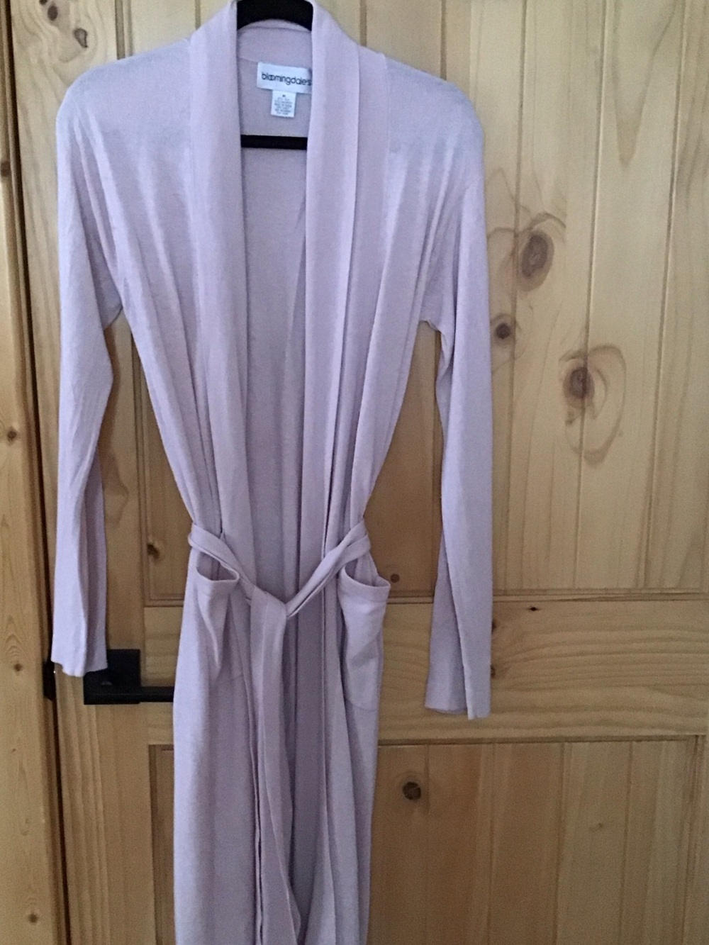 Bloomingdale's Pale Blush Shawl-Collar Wrap Robe